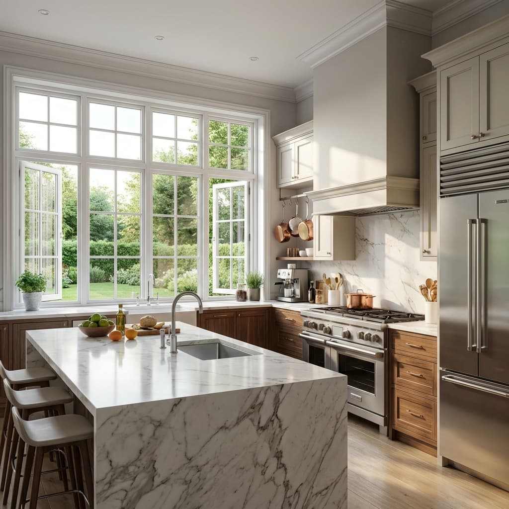 Chef's Kitchen with Panoramic Casement Windows