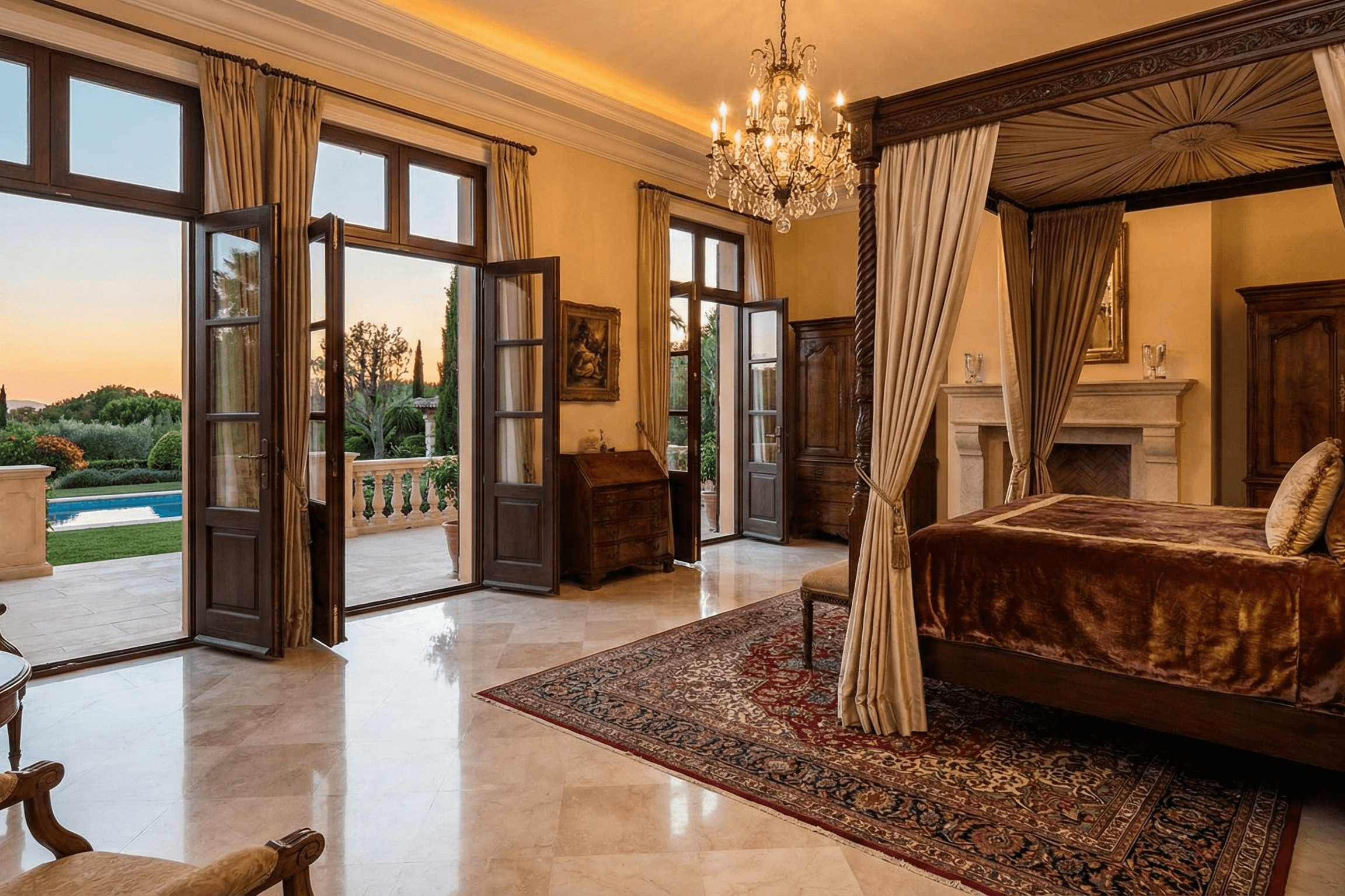 Luxury Bedroom with French Casement Doors