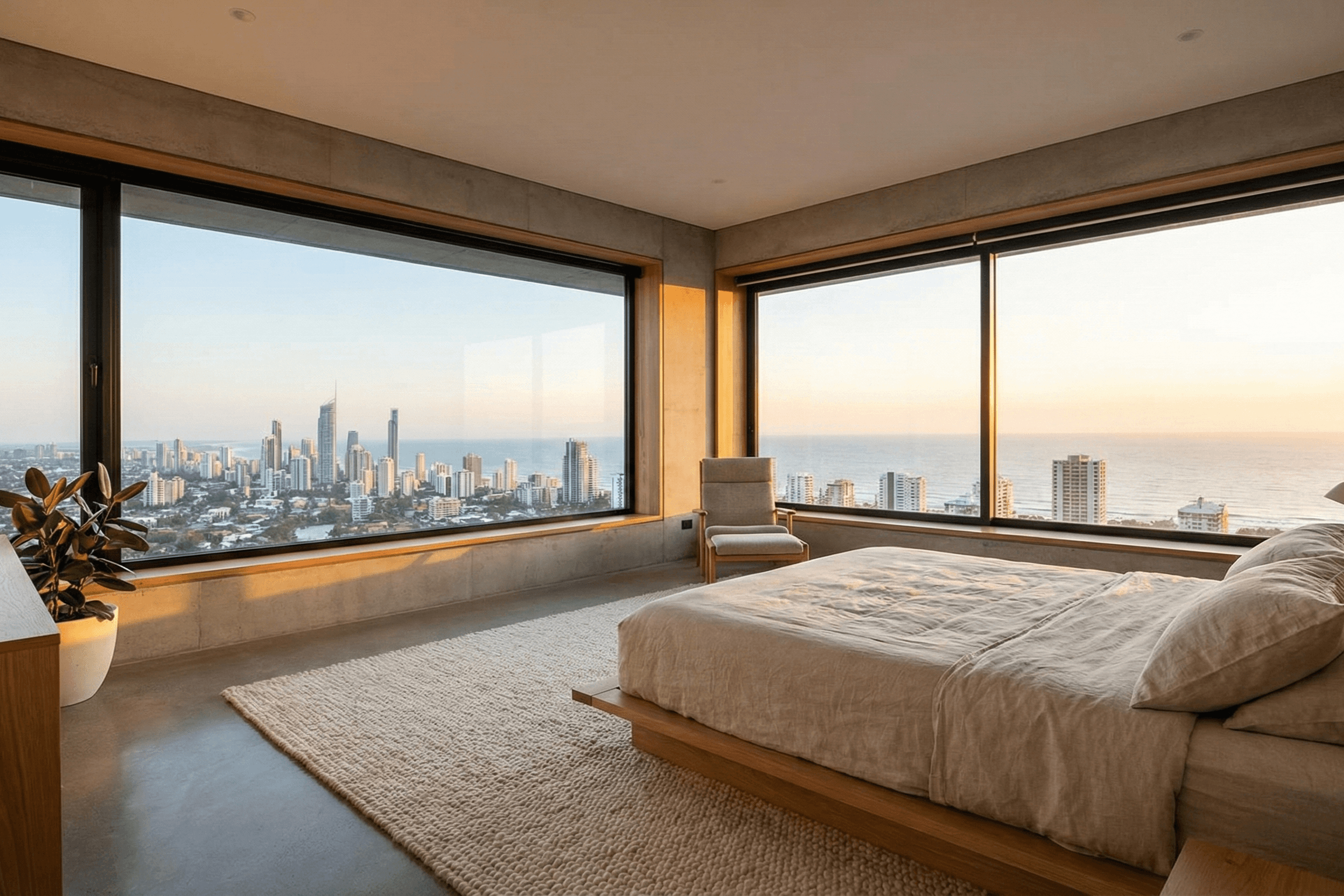 Corner Bedroom with Panoramic Windows