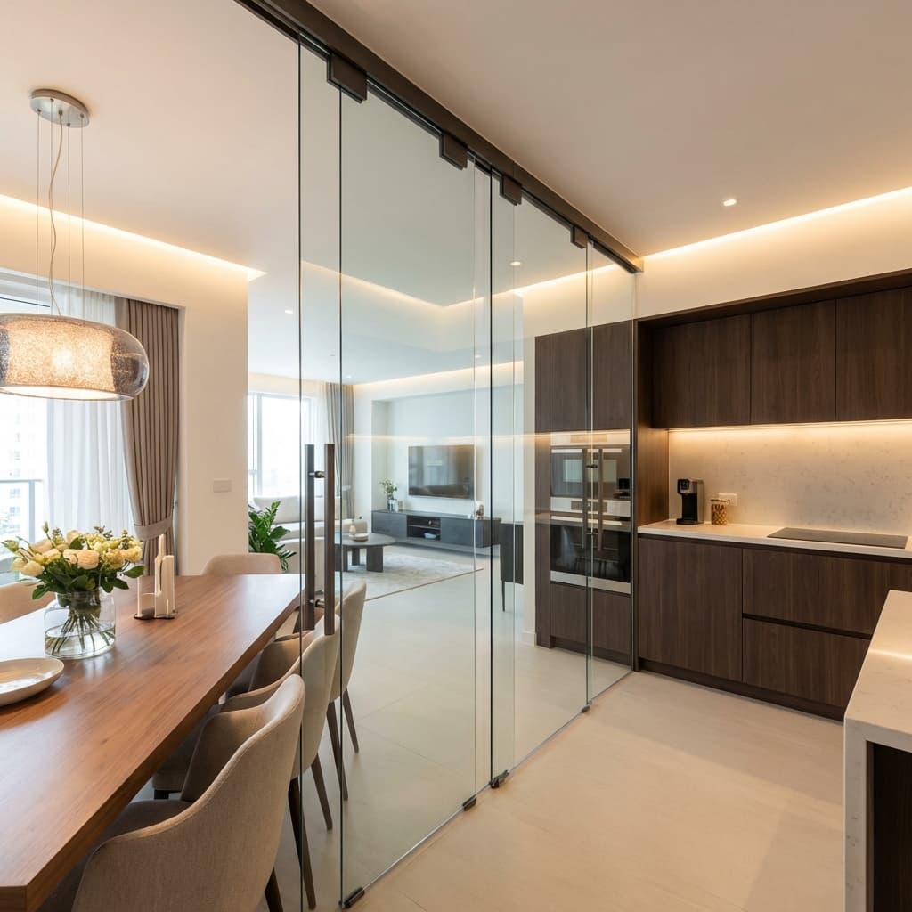 Full-Height Glass Partition Slider